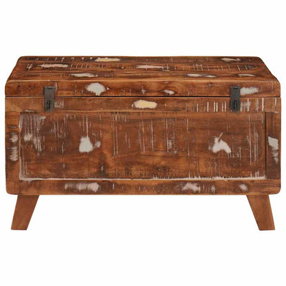 Förvaringskista med lås 70 x 35 x 40 cm massivt återvunnet trä