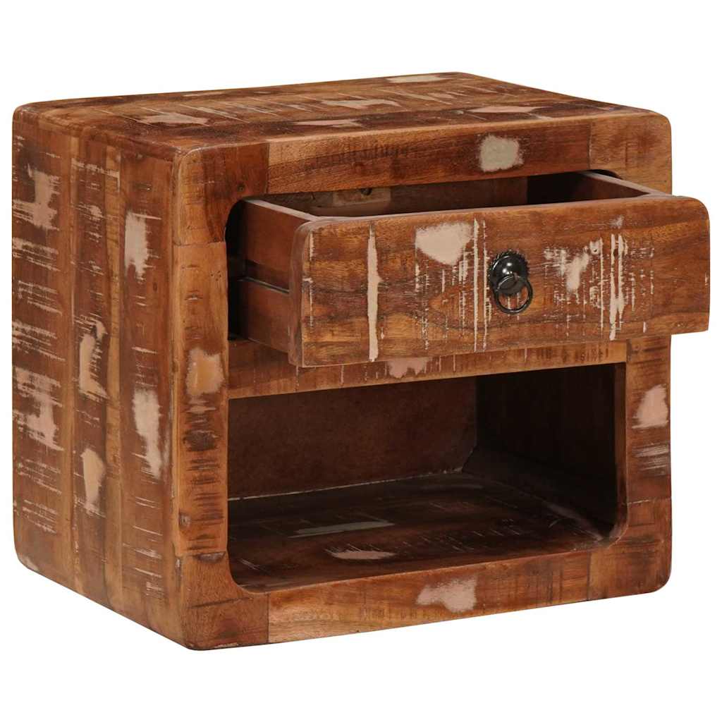 Sängbord Nattduksbord Trä Väggmonterad sänggavel med låda Flerfärgsdesign 40 x 30 x 36 cm