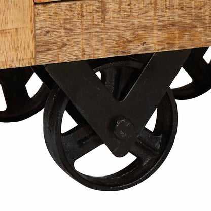 Skåp Brun med låda 40 x 30 x 120.5 cm massivt mangoträ