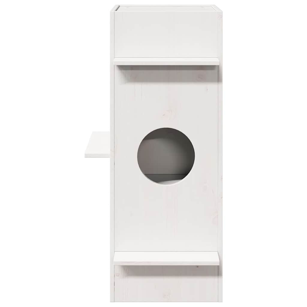 Kattmöbel Katthus Vit 43x43x90 cm massiv furu