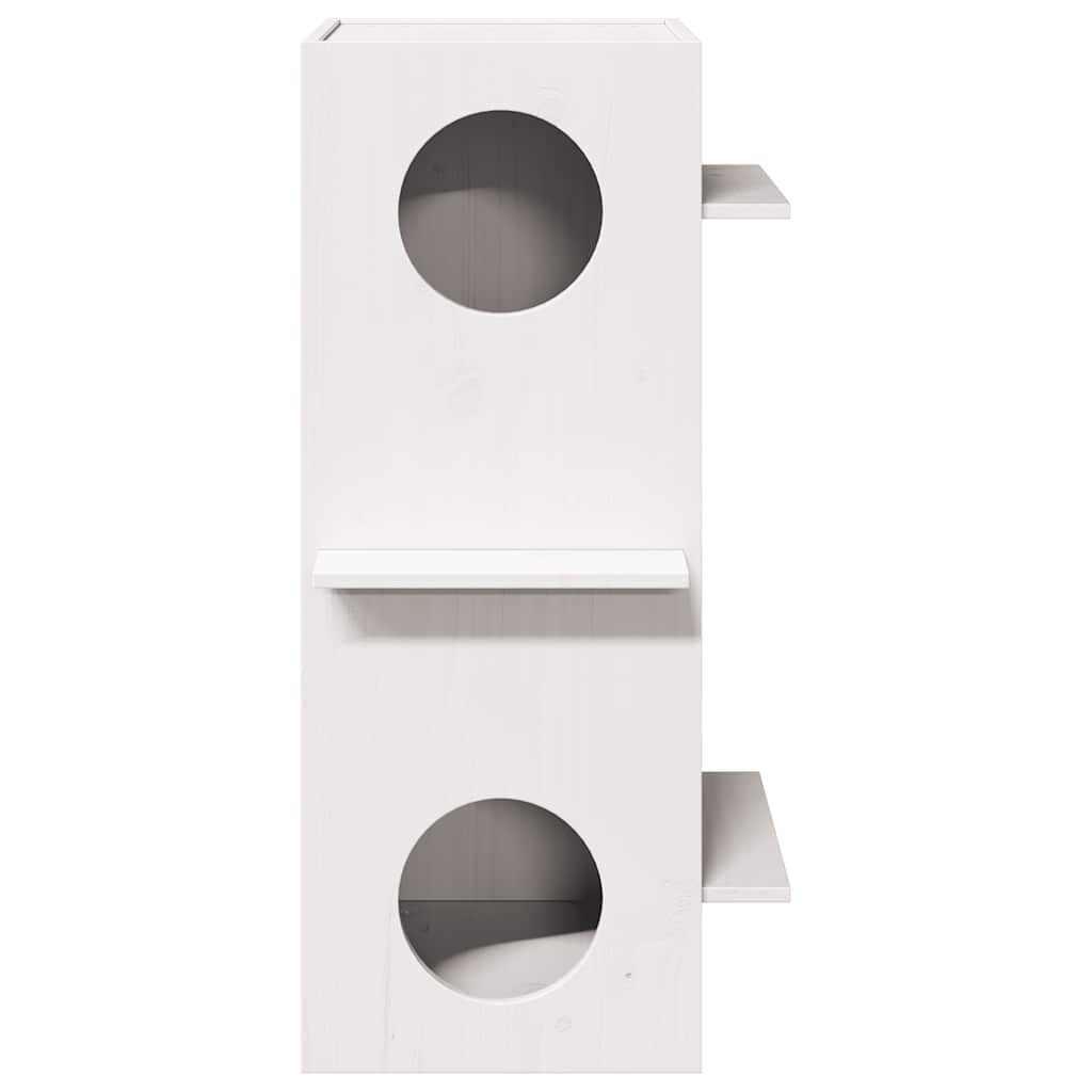 Kattmöbel Katthus Vit 43x43x90 cm massiv furu