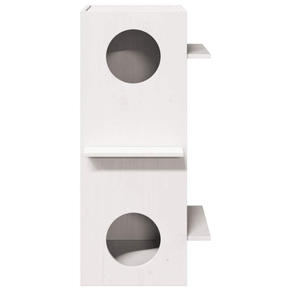 Kattmöbel Katthus Vit 43x43x90 cm massiv furu