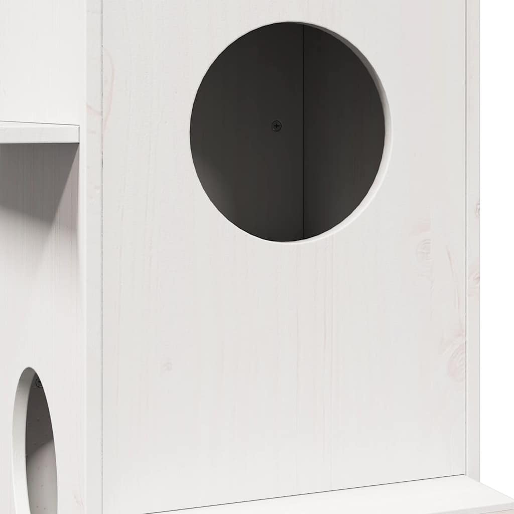 Kattmöbel Katthus Vit 43x43x90 cm massiv furu