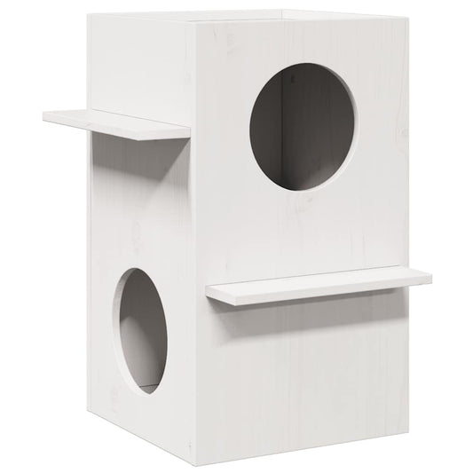 Kattmöbel Katthus Vit 43x43x60 cm massiv furu