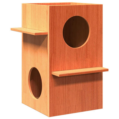 Kattmöbel Katthus vaxbrun 43x43x60 cm massiv furu