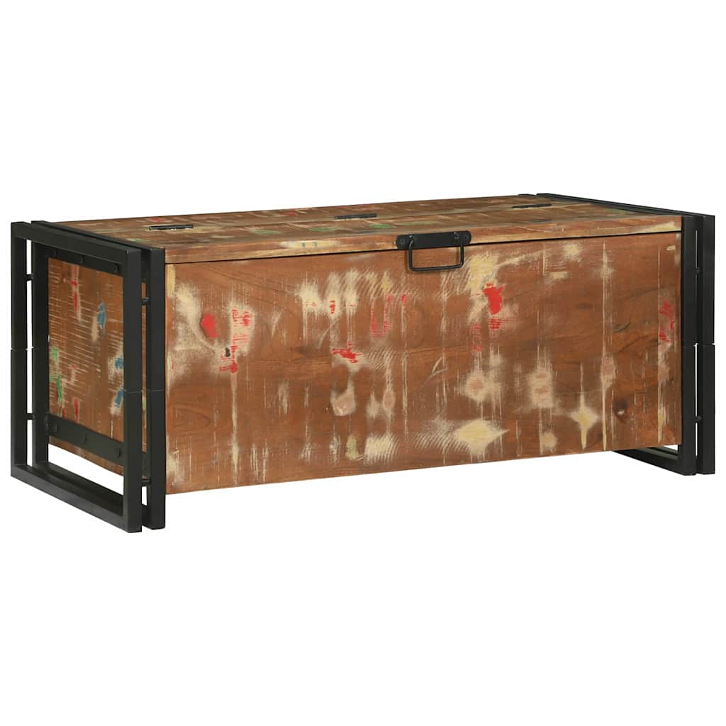 Soffbord Brun med låda 90 x 50 x 38 cm massivt återvunnet trä