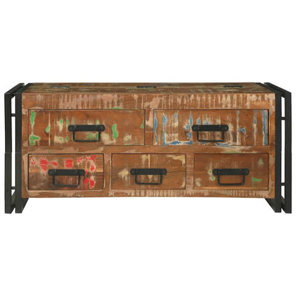 Soffbord Brun med låda 90 x 50 x 38 cm massivt återvunnet trä