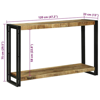 Avlastningsbord Konsollbord Brun 120 x 33 x 75 cm Massivt grovt mangoträ