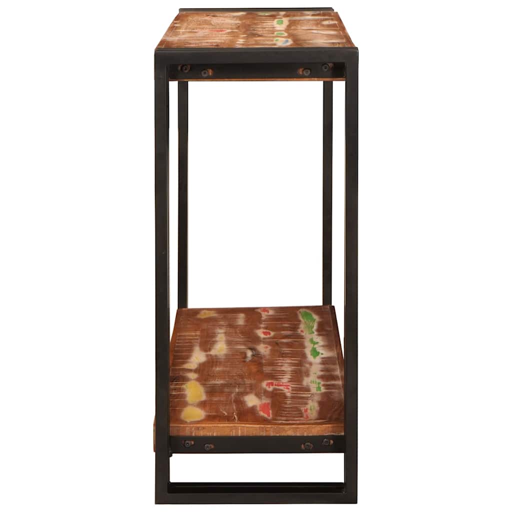 Avlastningsbord Konsollbord Trä med hylla 90 x 33 x 75 cm massivt återvunnet trä