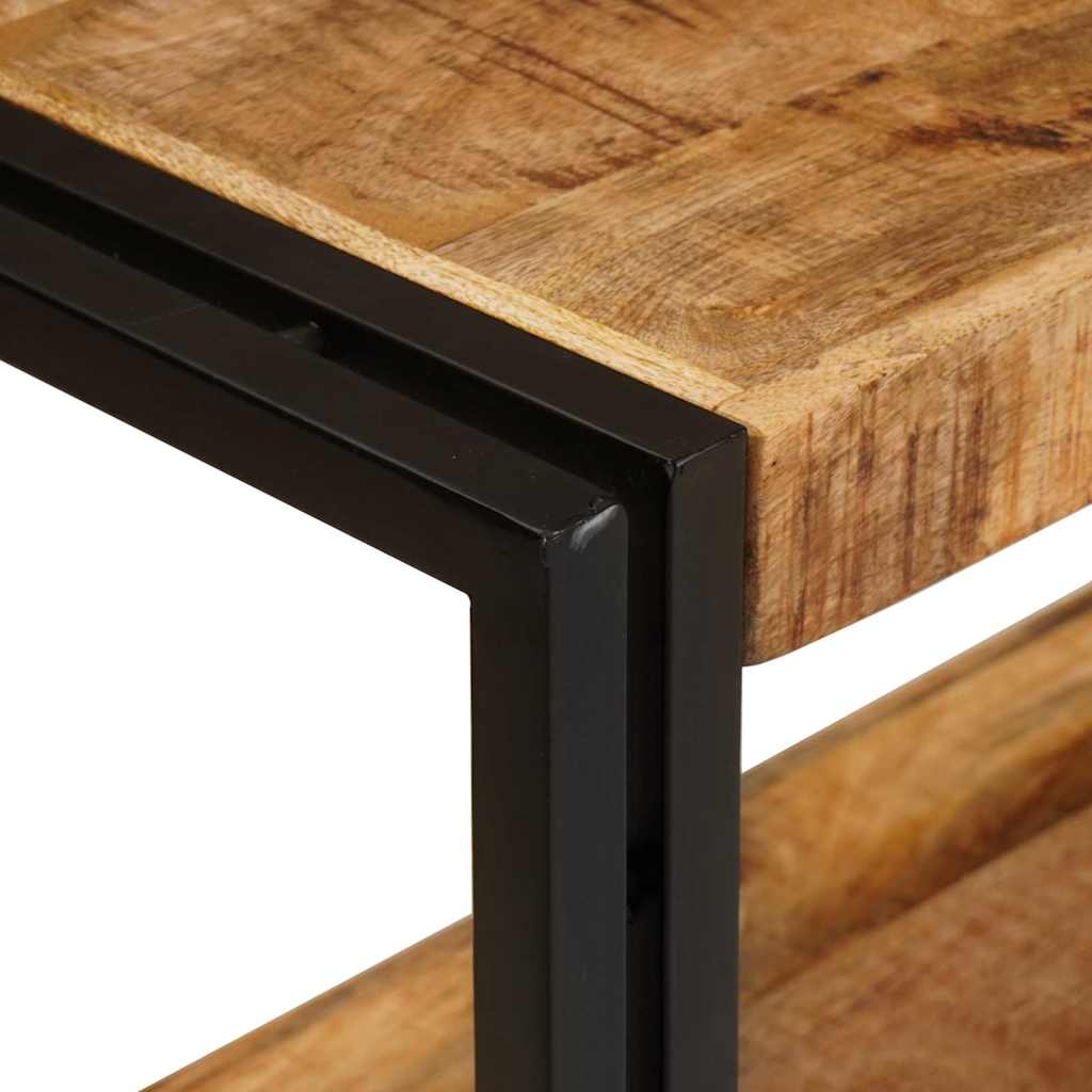Avlastningsbord Konsollbord Trä med hylla Brun 160 x 33 x 75 cm massivt mangoträ