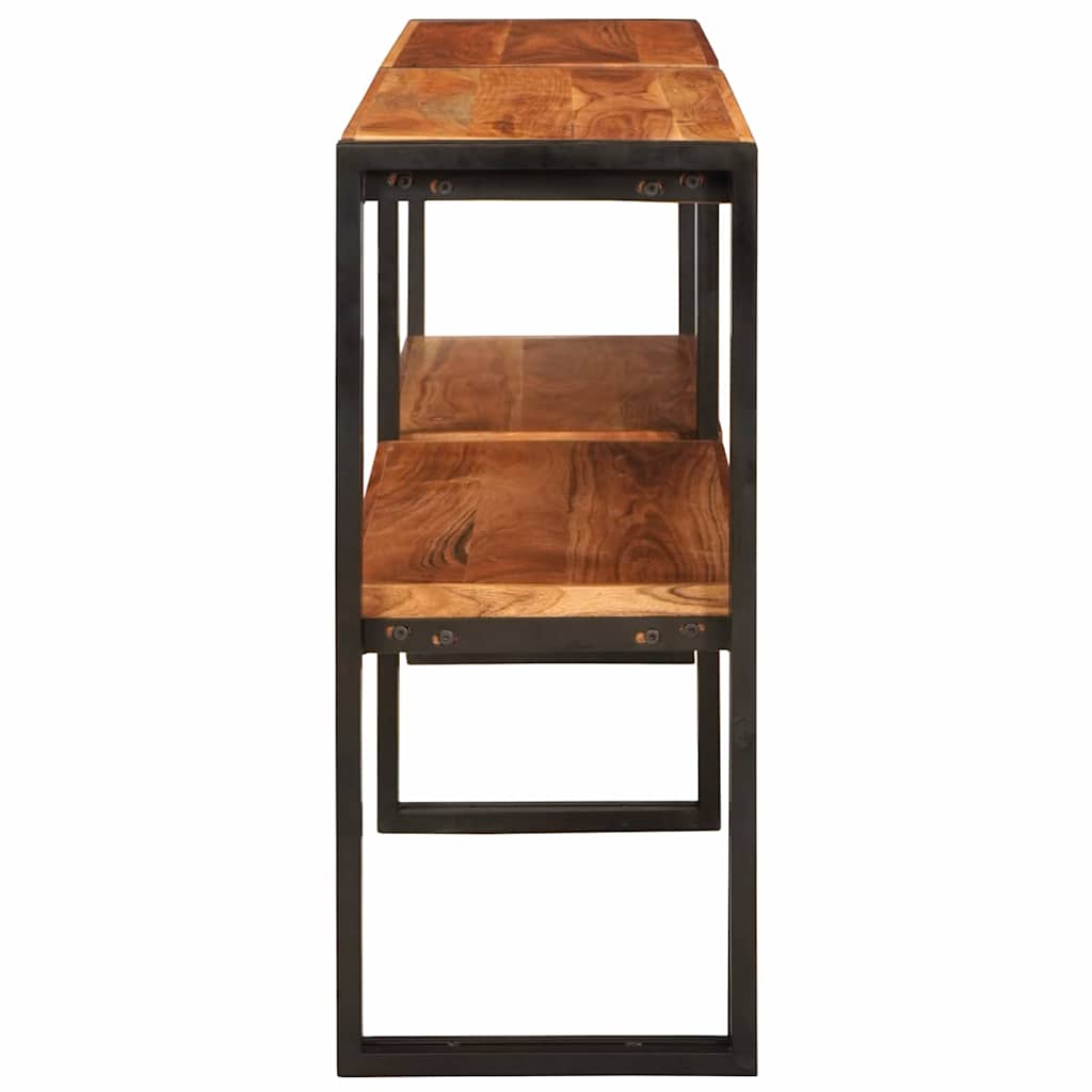 Avlastningsbord Konsollbord Trä med hylla Brun 160 x 33 x 75 cm massivt akacia