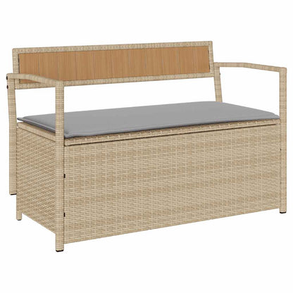 Trädgårdsbänk Konstrotting för trädgård med dyna beige