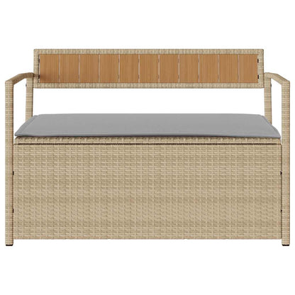 Trädgårdsbänk Konstrotting för trädgård med dyna beige