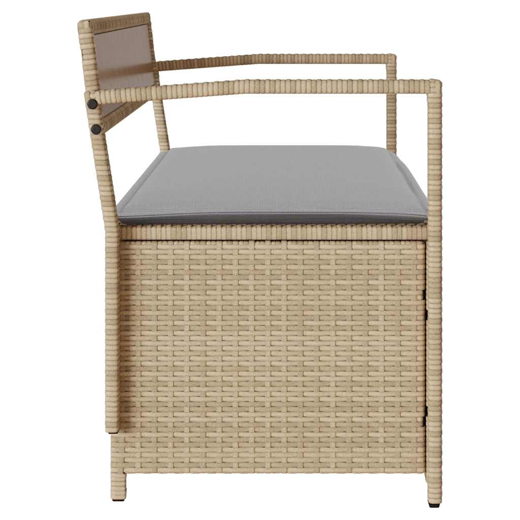 Trädgårdsbänk Konstrotting för trädgård med dyna beige