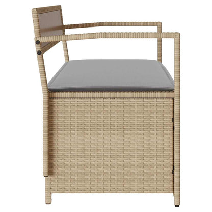Trädgårdsbänk Konstrotting för trädgård med dyna beige