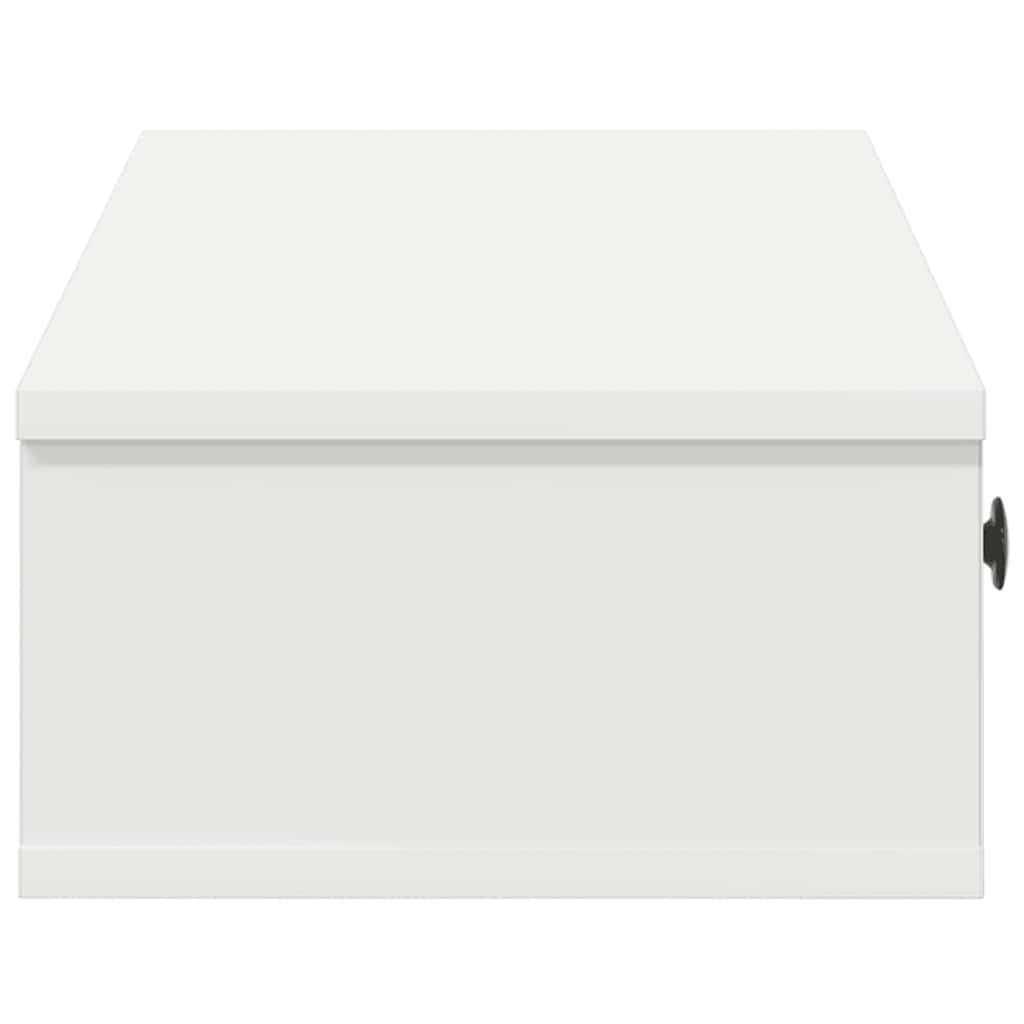 Vägghylla Vit med lådor 100x37,5x19 cm