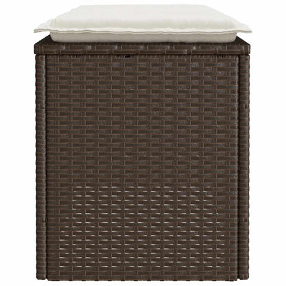 Trädgårdsbänk Konstrotting med dyna Brun 110x40x44 cm