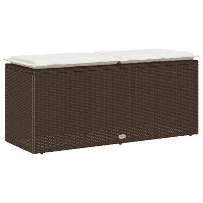 Trädgårdsbänk Konstrotting med dyna Brun 110x40x44 cm