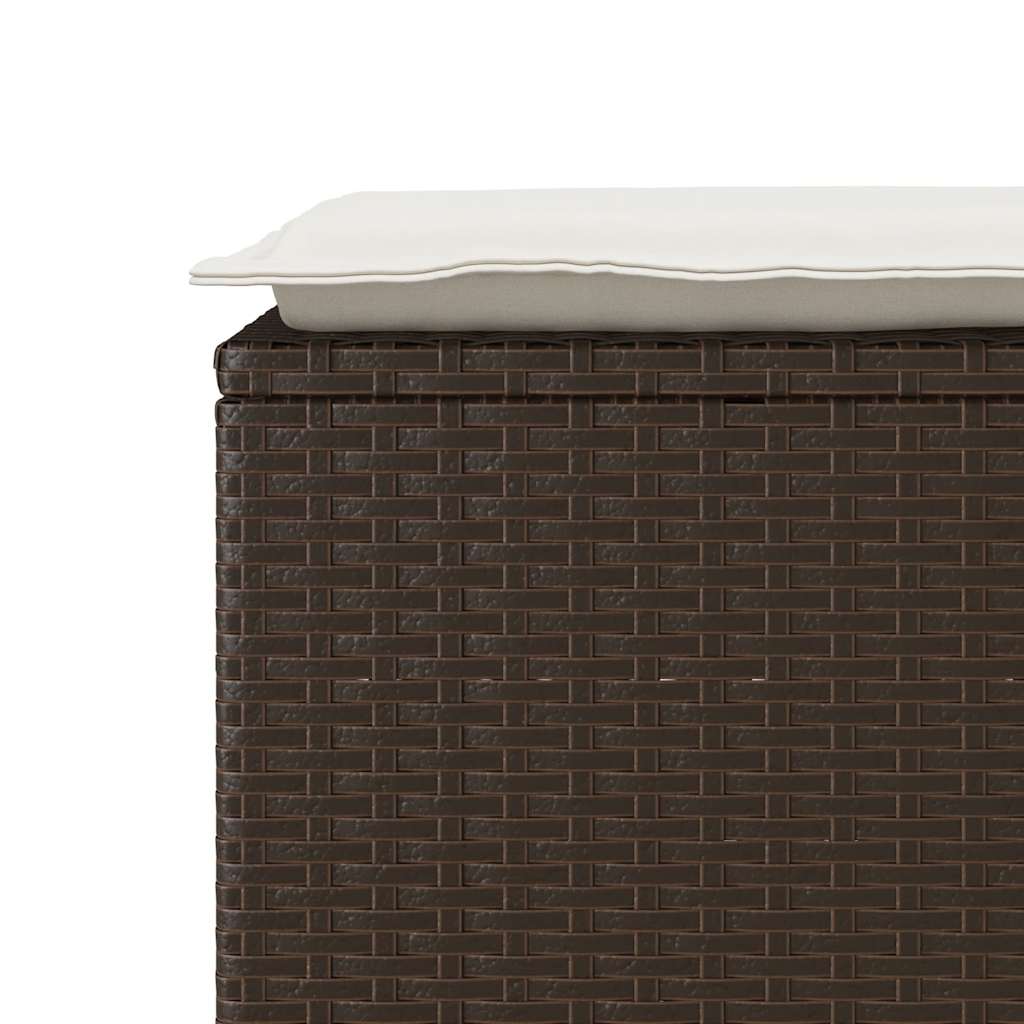 Trädgårdsbänk Konstrotting med dyna Brun 110x40x44 cm