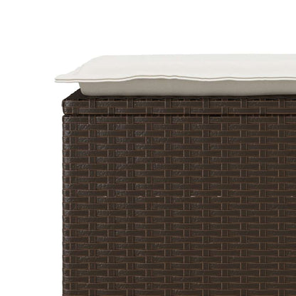 Trädgårdsbänk Konstrotting med dyna Brun 110x40x44 cm
