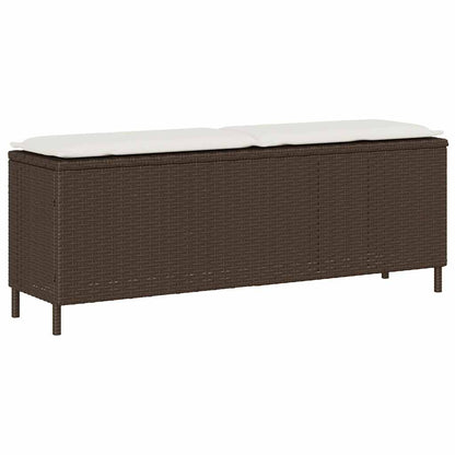 Trädgårdsbänk Konstrotting med dyna Brun 110x30x40,5 cm