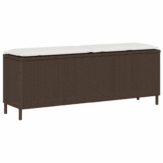 Trädgårdsbänk Konstrotting med dyna Brun 110x30x40,5 cm
