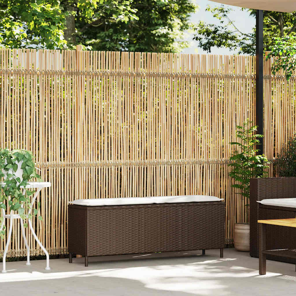 Trädgårdsbänk Konstrotting med dyna Brun 110x30x40,5 cm