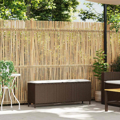 Trädgårdsbänk Konstrotting med dyna Brun 110x30x40,5 cm