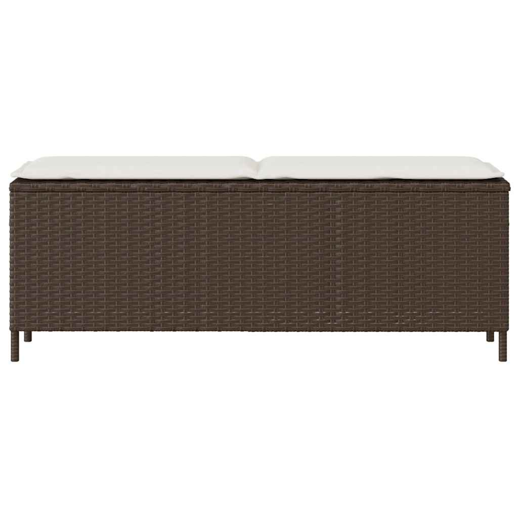 Trädgårdsbänk Konstrotting med dyna Brun 110x30x40,5 cm