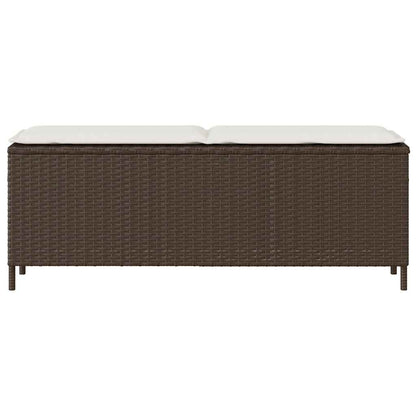 Trädgårdsbänk Konstrotting med dyna Brun 110x30x40,5 cm