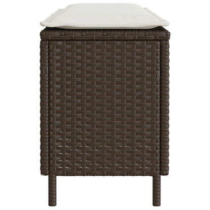 Trädgårdsbänk Konstrotting med dyna Brun 110x30x40,5 cm
