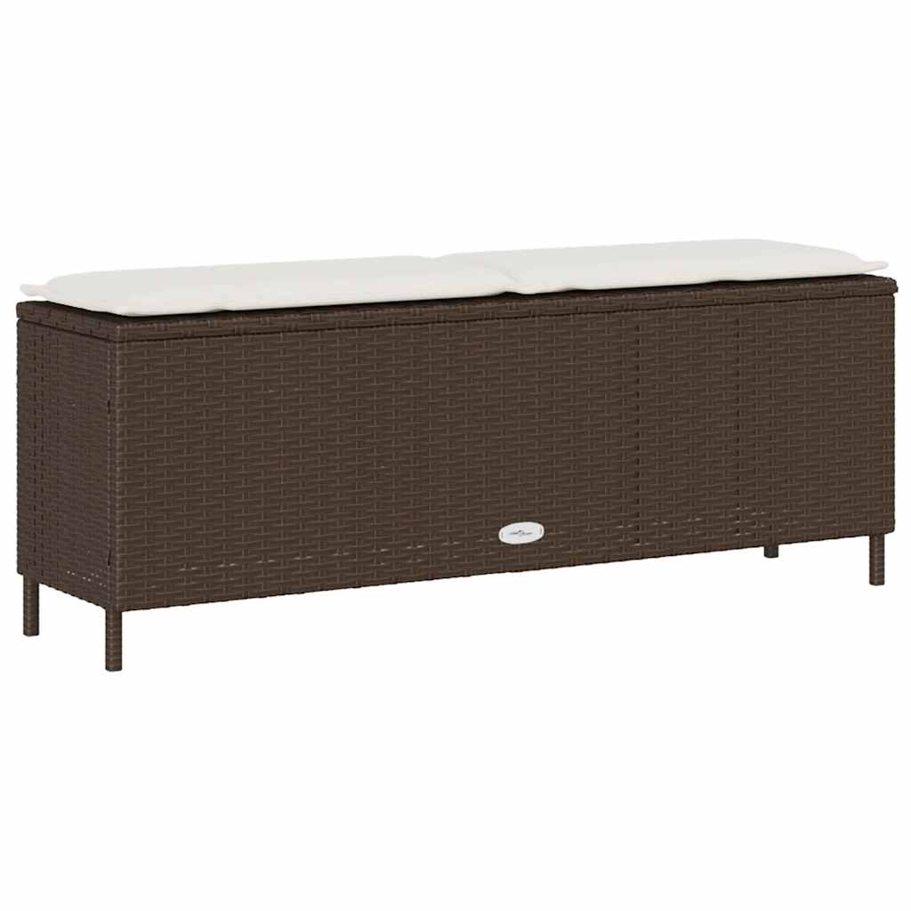 Trädgårdsbänk Konstrotting med dyna Brun 110x30x40,5 cm