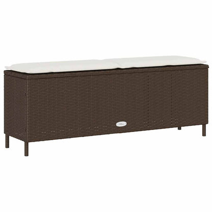 Trädgårdsbänk Konstrotting med dyna Brun 110x30x40,5 cm