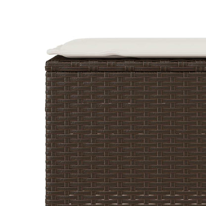 Trädgårdsbänk Konstrotting med dyna Brun 110x30x40,5 cm