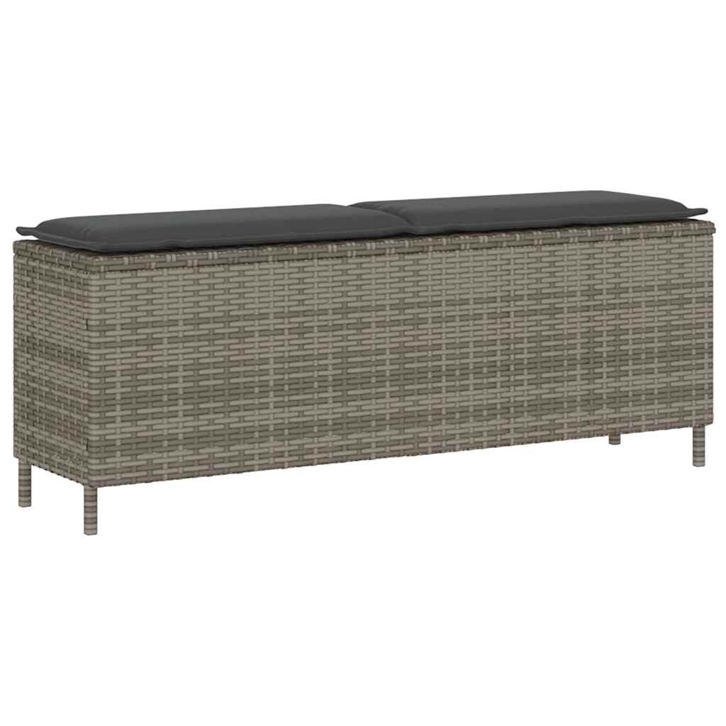 Trädgårdsbänk Konstrotting med dyna Grå 110x30x40,5 cm