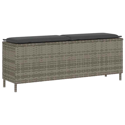 Trädgårdsbänk Konstrotting med dyna Grå 110x30x40,5 cm