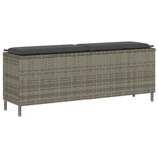 Trädgårdsbänk Konstrotting med dyna Grå 110x30x40,5 cm