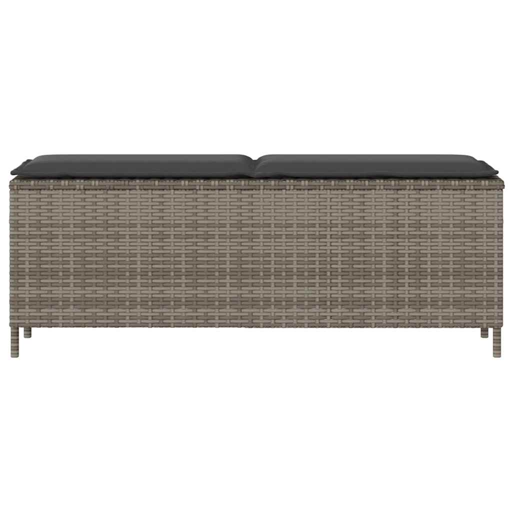 Trädgårdsbänk Konstrotting med dyna Grå 110x30x40,5 cm