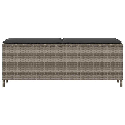 Trädgårdsbänk Konstrotting med dyna Grå 110x30x40,5 cm