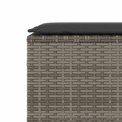Trädgårdsbänk Konstrotting med dyna Grå 110x30x40,5 cm