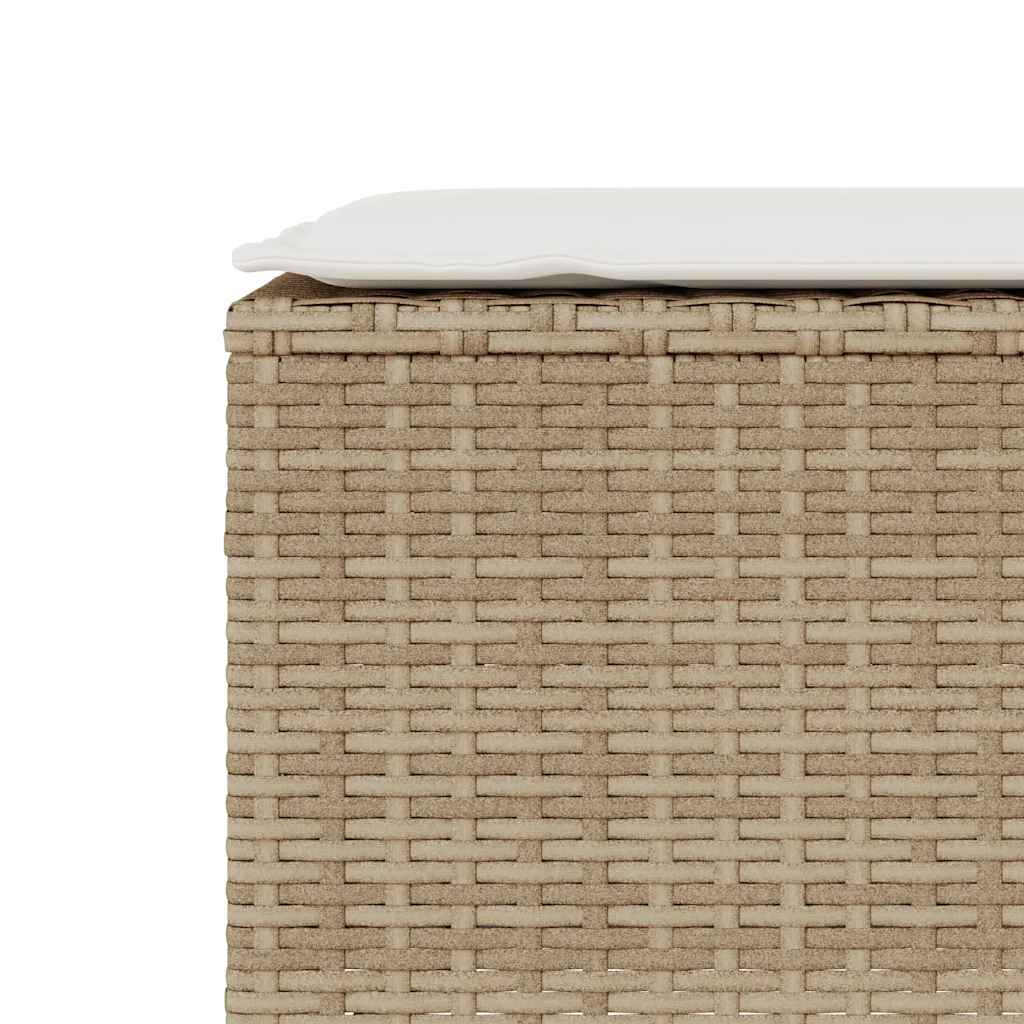 Trädgårdsbänk Konstrotting med dyna beige 110x30x40,5 cm