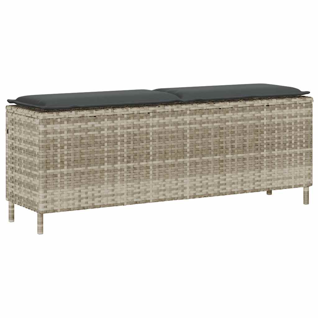 Trädgårdsbänk Konstrotting med dyna ljusgrå 110x30x40,5 cm
