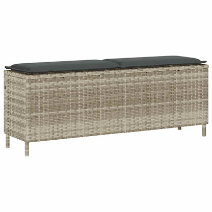 Trädgårdsbänk Konstrotting med dyna ljusgrå 110x30x40,5 cm
