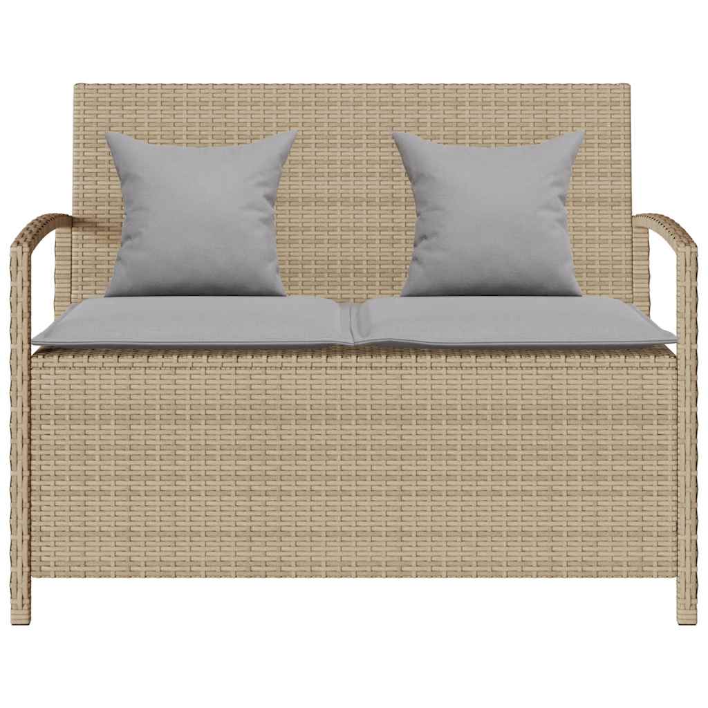 Trädgårdsbänk Konstrotting med dyna beige