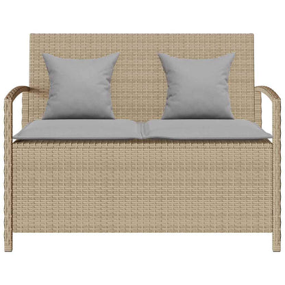 Trädgårdsbänk Konstrotting med dyna beige