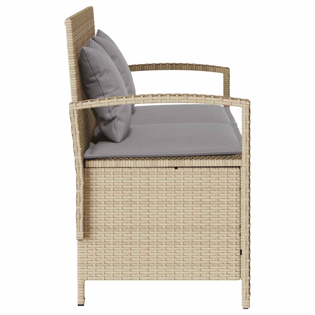 Trädgårdsbänk Konstrotting med dyna beige