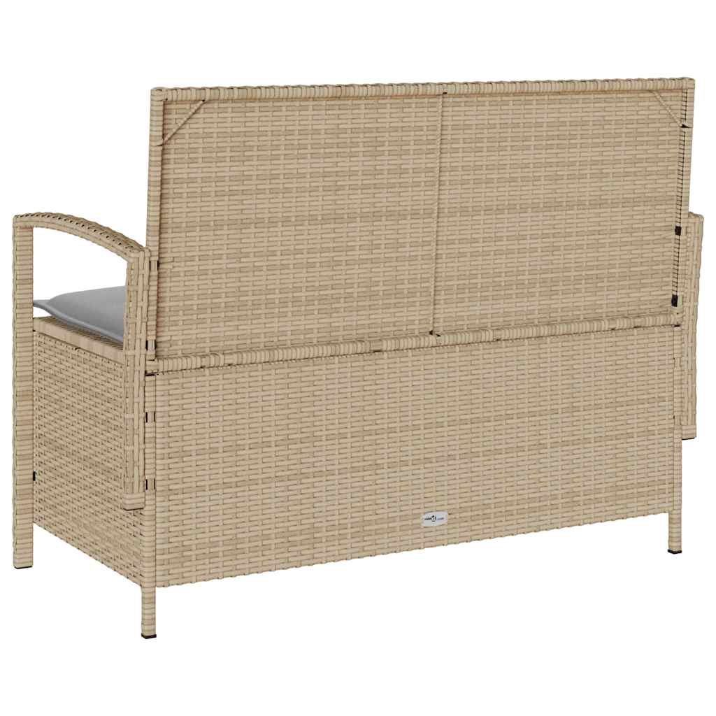 Trädgårdsbänk Konstrotting med dyna beige