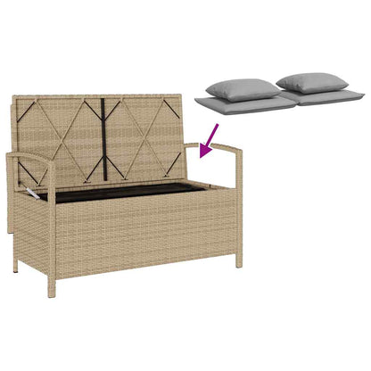 Trädgårdsbänk Konstrotting med dyna beige