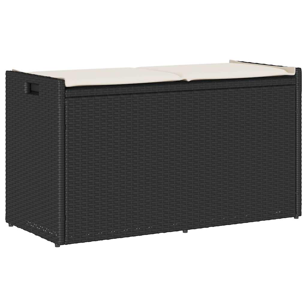 Trädgårdsbänk Konstrotting dyna Svart 100 cm