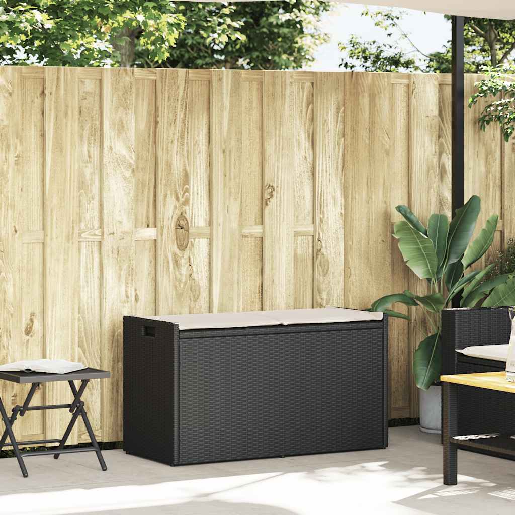 Trädgårdsbänk Konstrotting dyna Svart 100 cm